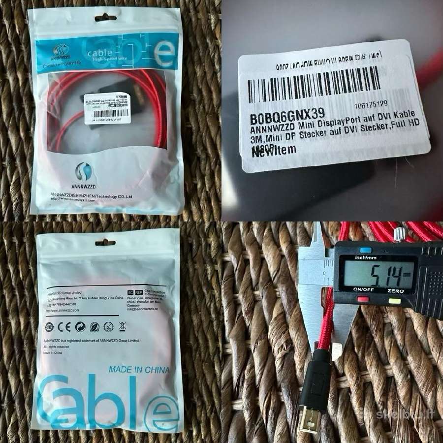 Mini Displayport į Dvi kabelis - nuotraukos Nr. 4