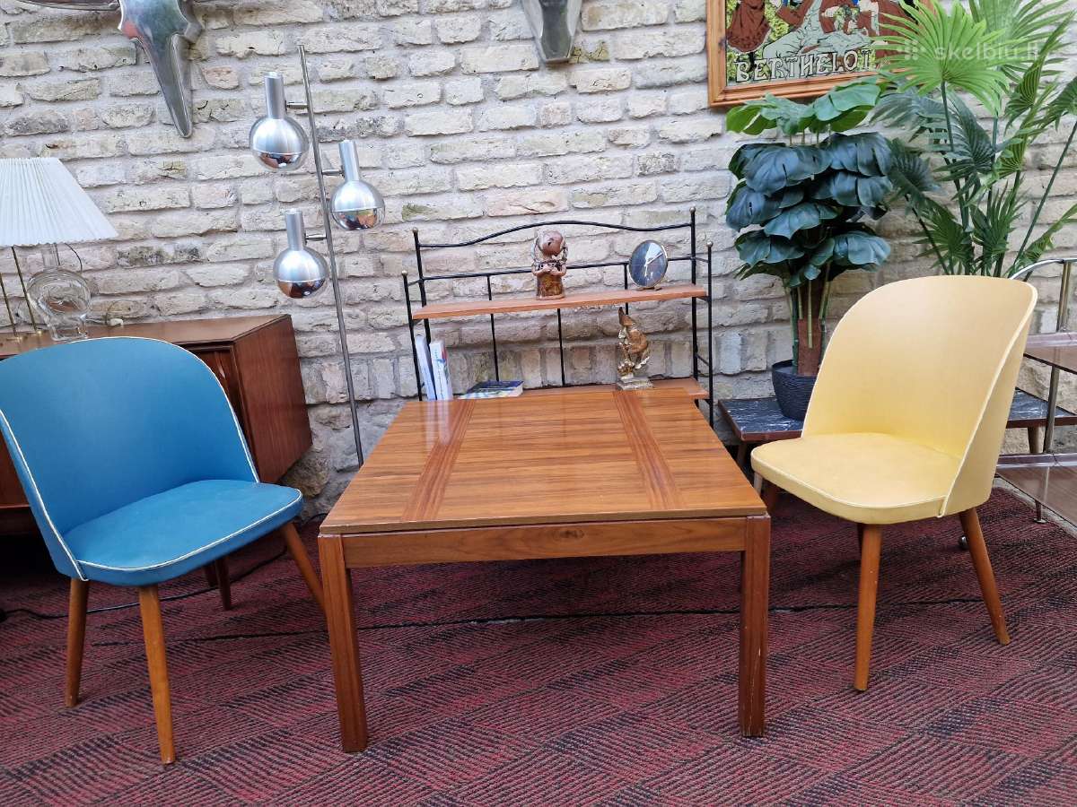 Vintažinės mid century spyruoklinės vinilo kėdės - nuotraukos Nr. 8