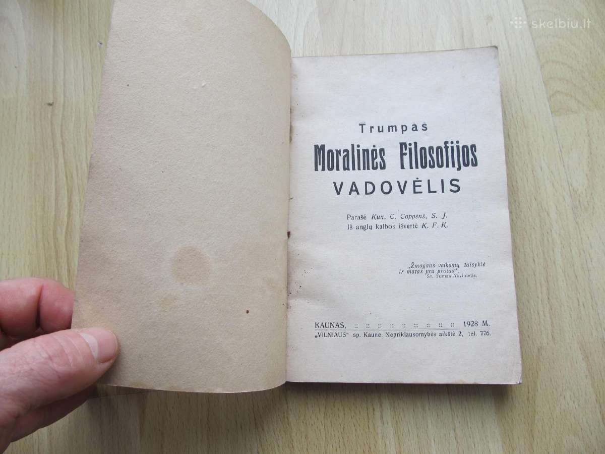 Moralinės Filosofijos Vadovėlis , 1928 - nuotraukos Nr. 3