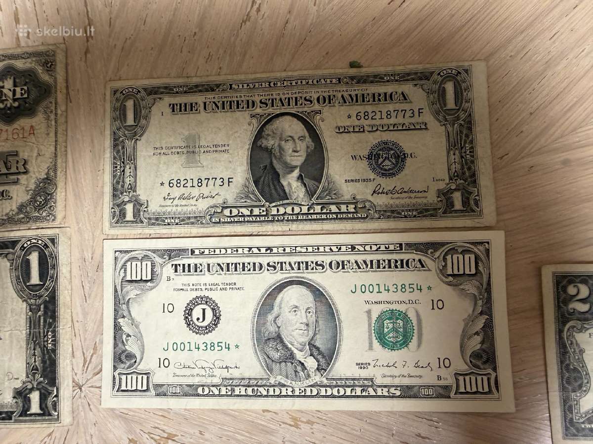 JAV doleriu banknotai auksines sidabrinės monetos - nuotraukos Nr. 13