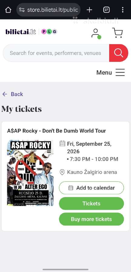 2 A$ap Rocky Koncerto Bilietai Zalgirio Arenoje - nuotraukos Nr. 3