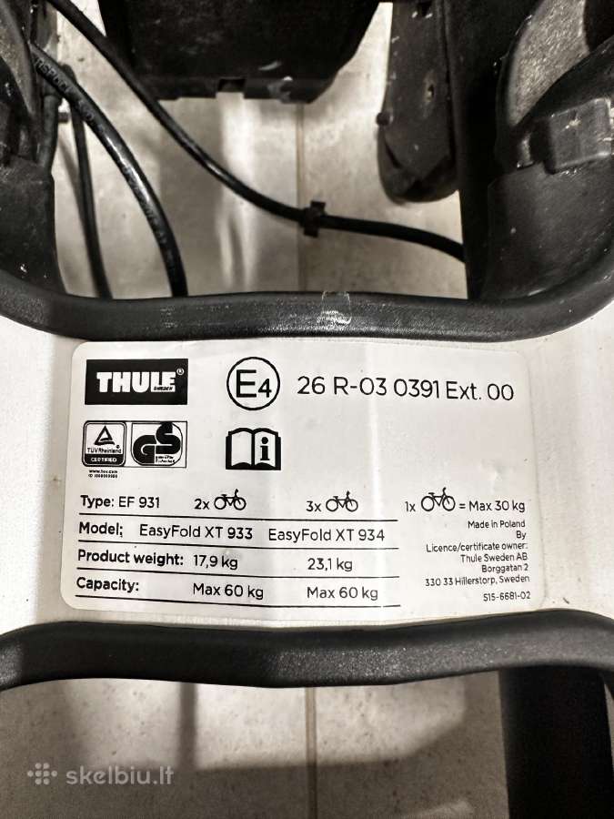 Thule Easyfold XT 934 dviraciu laikiklis - nuotraukos Nr. 10