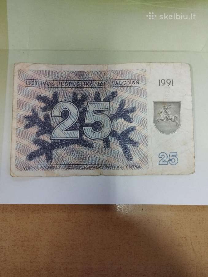 25talonai 1991m su užrašu