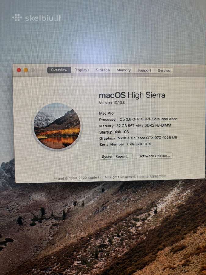 Mac Pro + 2 monitoriai (30 Apple Cinema) 32gb RAM - nuotraukos Nr. 2