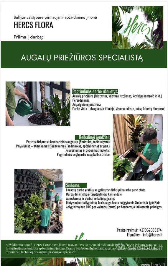 Augalų priežiūros specialistas