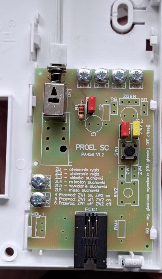 Audio telefonspynės (domofono) ragelis Pa-456 - nuotraukos Nr. 7