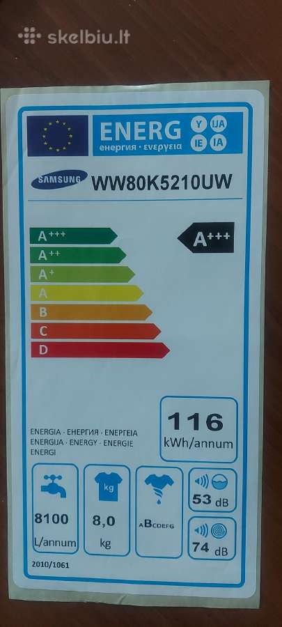 Samsung Eco Bubble 8kg - nuotraukos Nr. 6