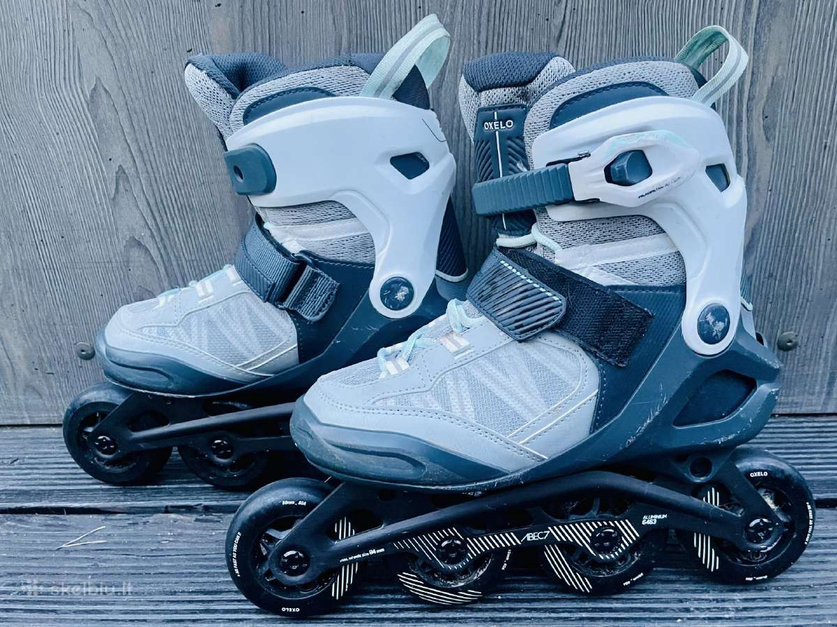 Oxelo Decathlon riedučiai „fit500“, pilki, 38 d.