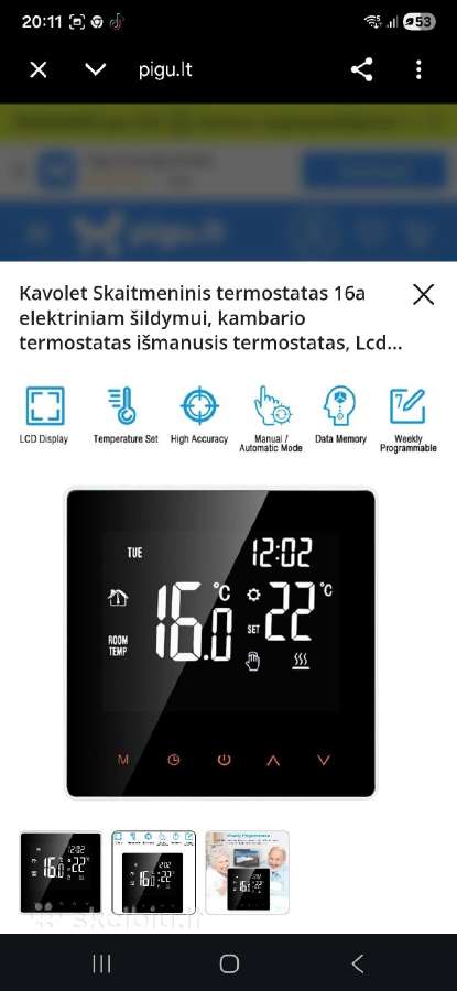 Skaitmeninis išmanusis termostatas - nuotraukos Nr. 2