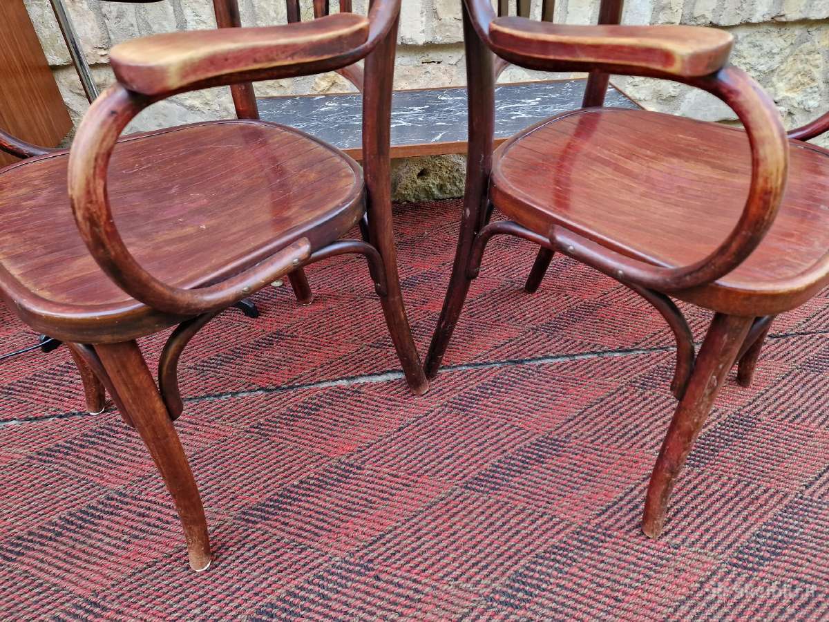 Vintažiniai Thonet bukmedžio krėslai - nuotraukos Nr. 28