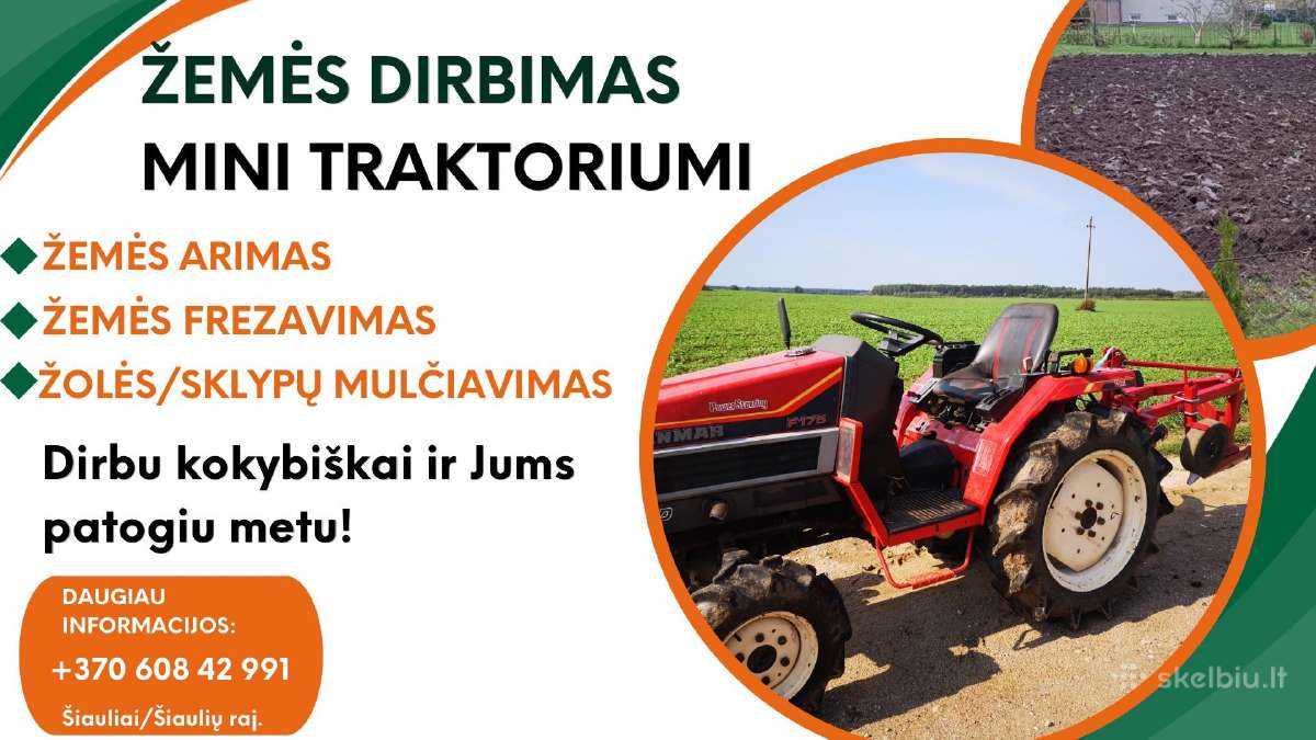 Zoles pjovimas / mulciavimas / zemes frezavimas
