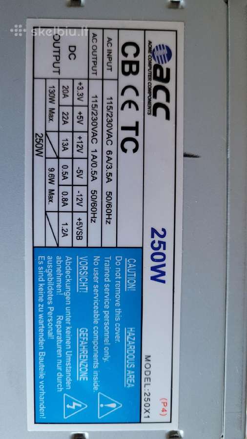 Naudotas pc korpusas atx su maitinimo bloku - nuotraukos Nr. 11