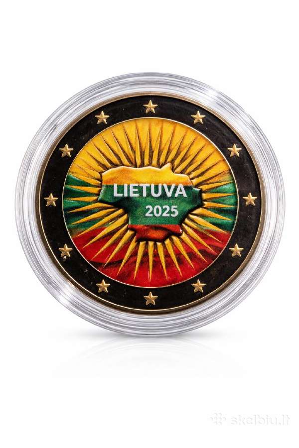Dengtos emale spalvotos dvieju euru monetos - nuotraukos Nr. 24
