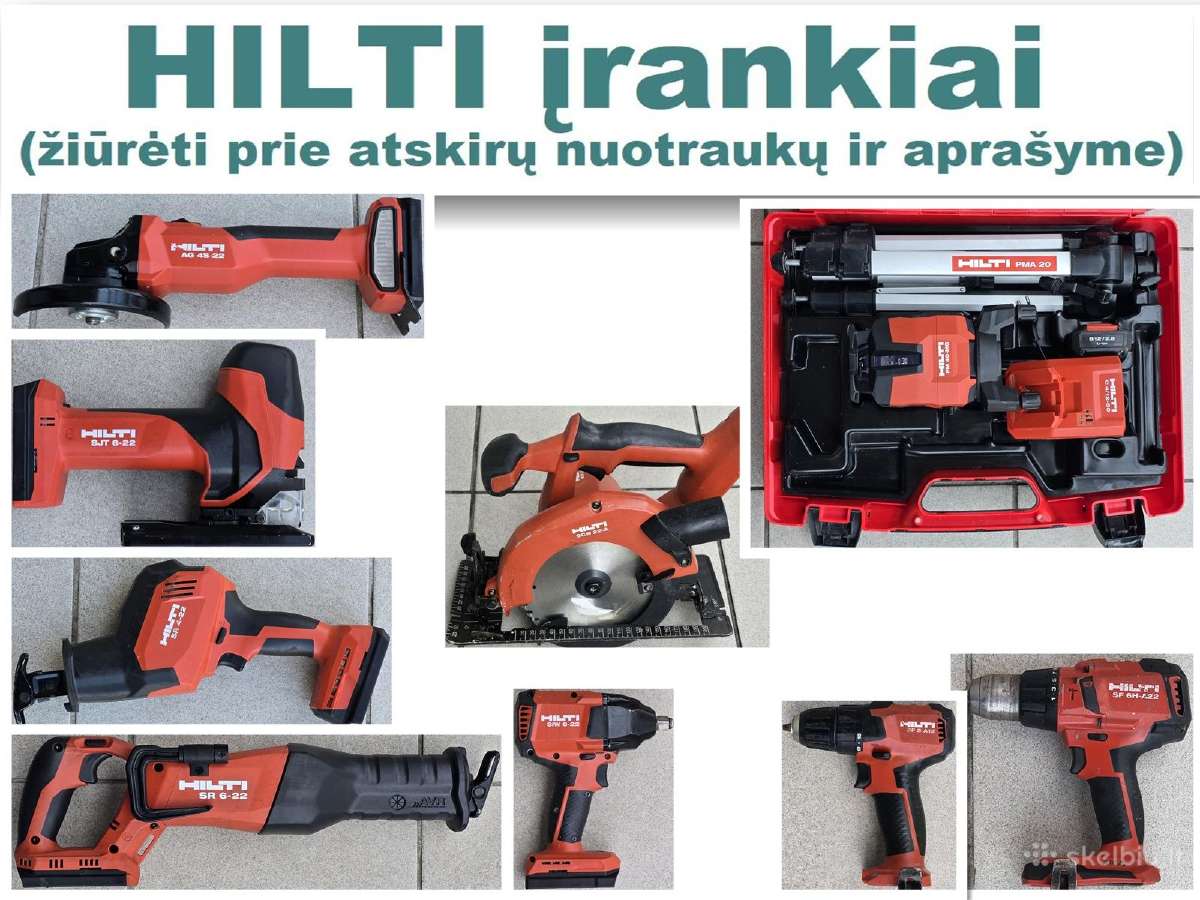 Hilti nuron ir Hilti įrankiai 10 modelių