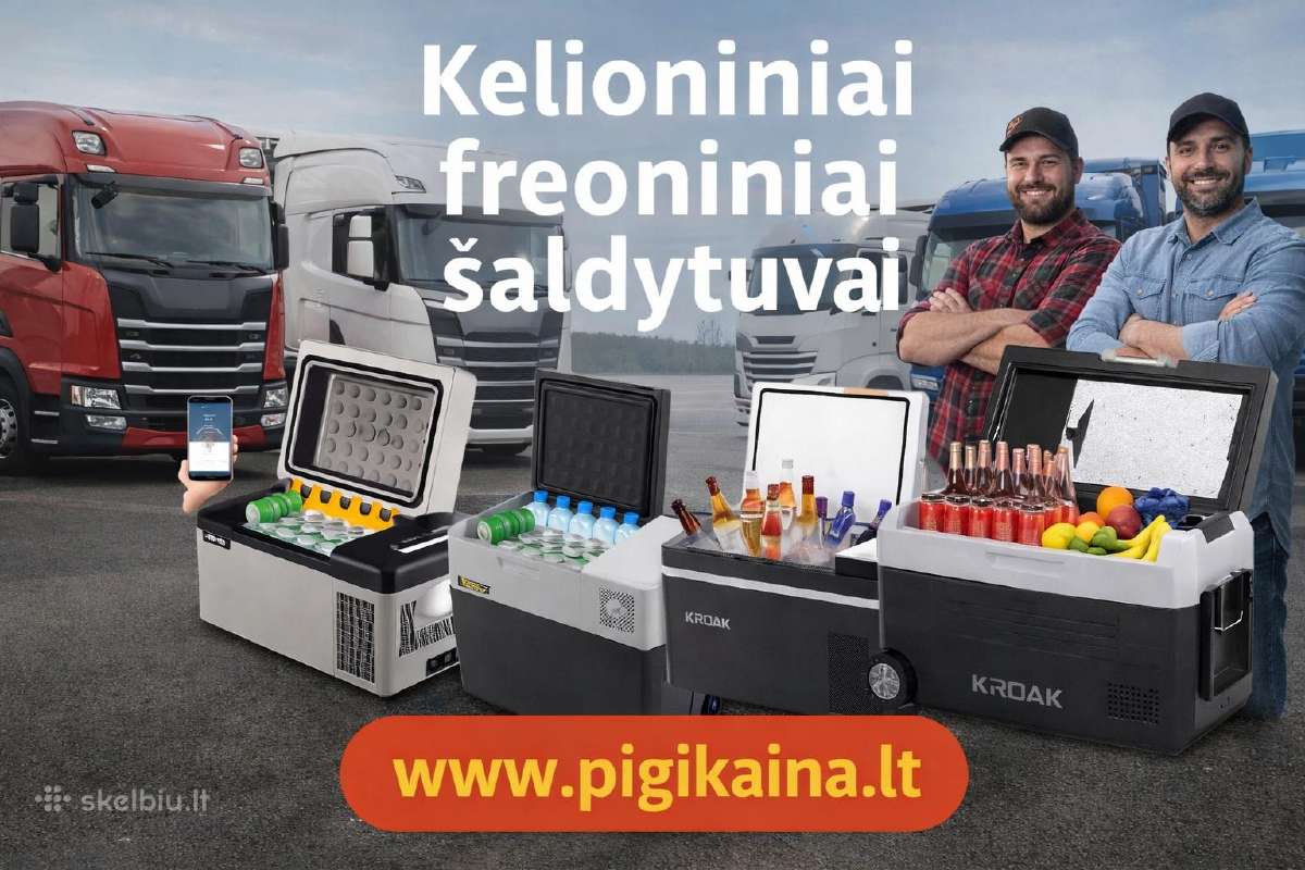 Kompresorinis šaldytuvas su šaldikliu automobiliui