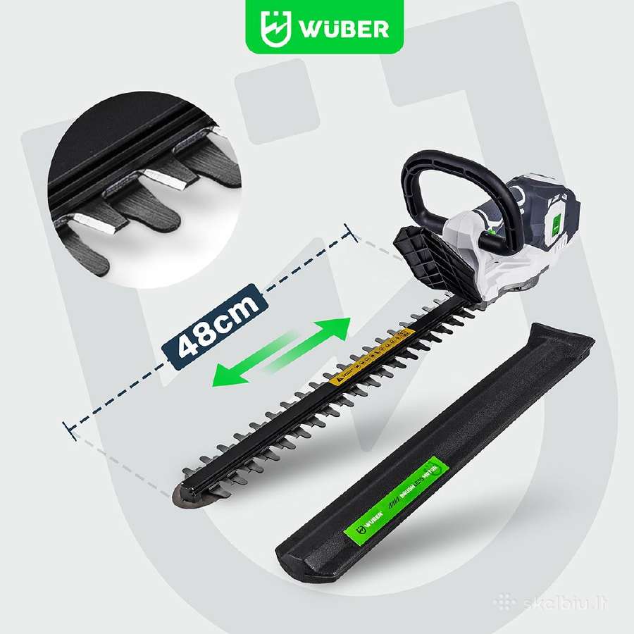 Akumuliatorinės gyvatvorių žirklės Wuber 48cm - nuotraukos Nr. 9