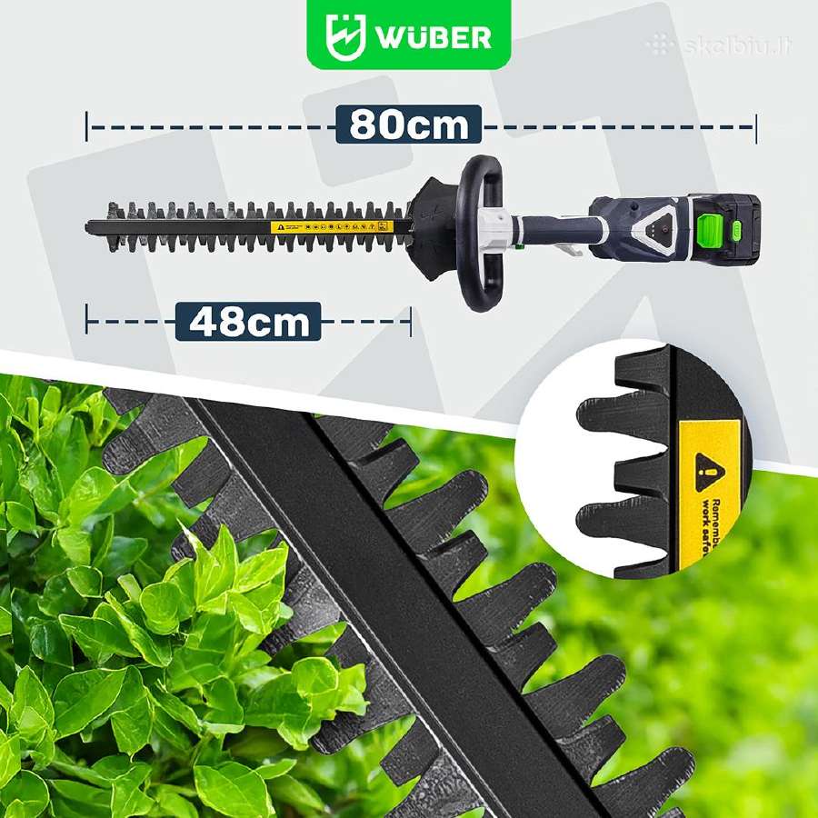 Akumuliatorinės gyvatvorių žirklės Wuber 48cm - nuotraukos Nr. 10