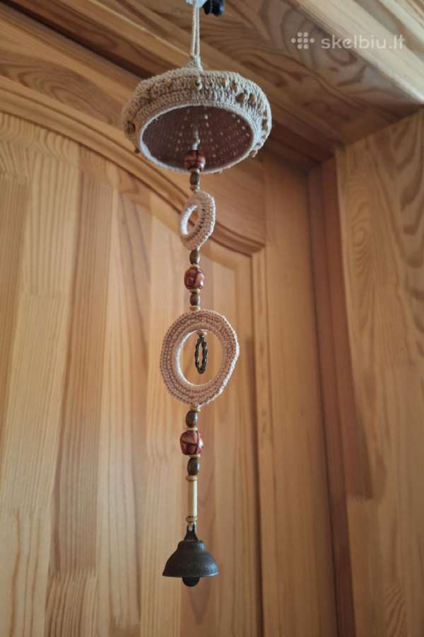 Boho nerta dekoracija su metaliniu varpeliu - nuotraukos Nr. 6
