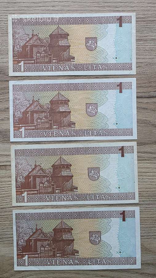 1994 1 litas skirtingos serijos - nuotraukos Nr. 2