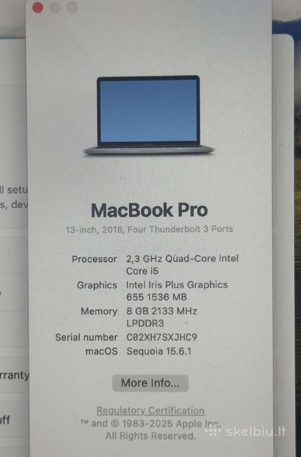 Apple MacBook Pro 13-inch, 2018 - nuotraukos Nr. 3