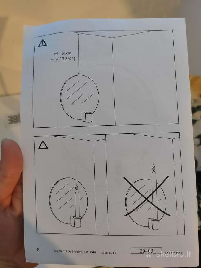 3 vnt. Ikea Varmer žvakidės su veidrodžiu - nuotraukos Nr. 7