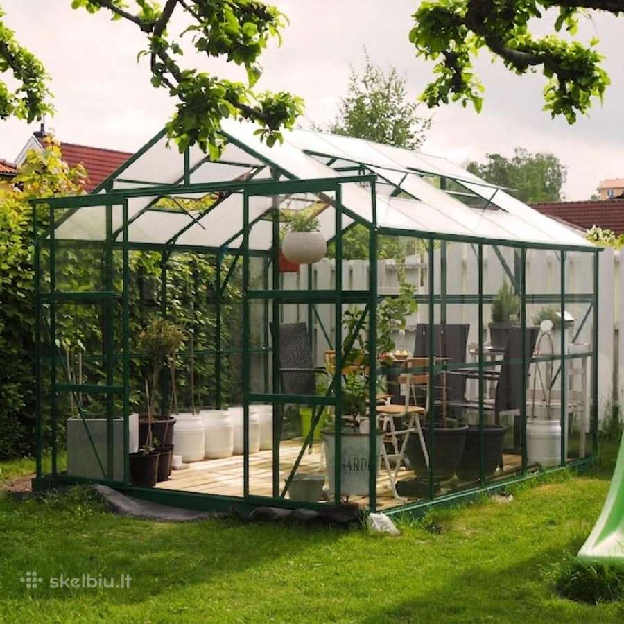 Stiklinis šiltnamis iš Švedijos 8m²