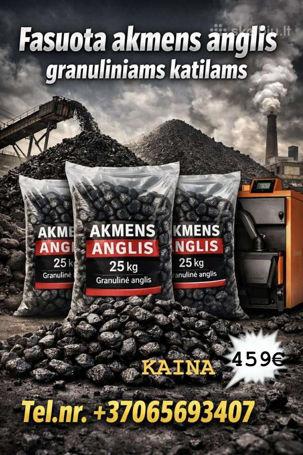 Visu rusiu fasuota akmens anglis.