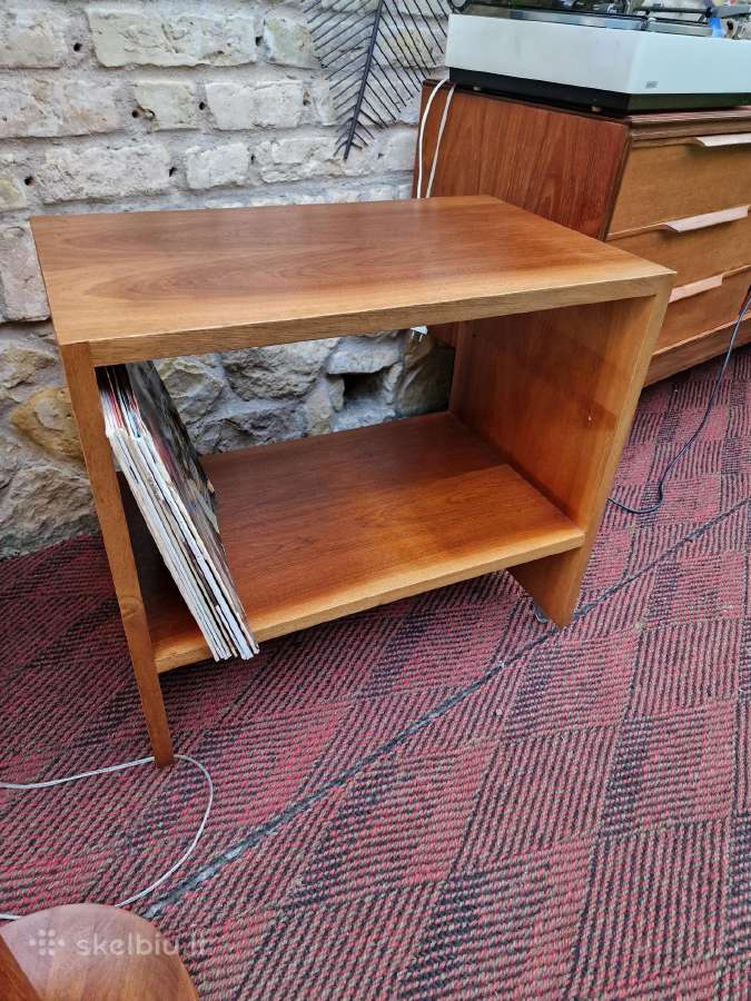 Vintažinis mid century riešuto patefono staliukas - nuotraukos Nr. 3