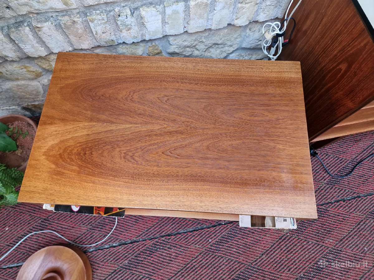 Vintažinis mid century riešuto patefono staliukas - nuotraukos Nr. 4
