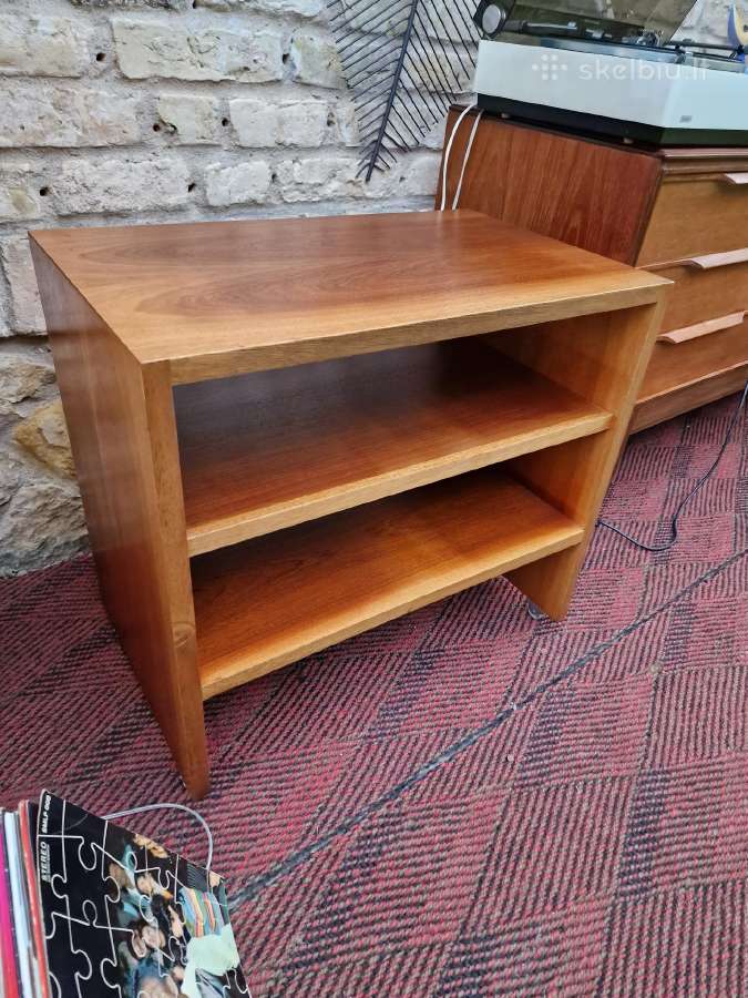 Vintažinis mid century riešuto patefono staliukas - nuotraukos Nr. 15