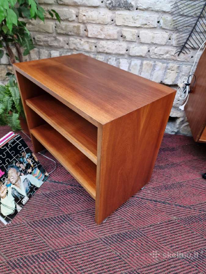 Vintažinis mid century riešuto patefono staliukas - nuotraukos Nr. 22