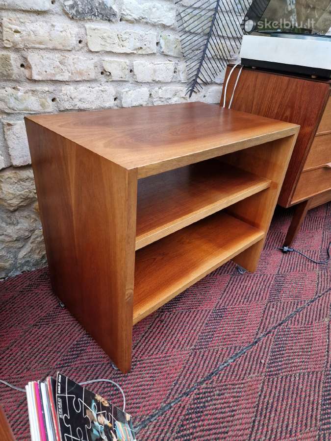 Vintažinis mid century riešuto patefono staliukas - nuotraukos Nr. 23