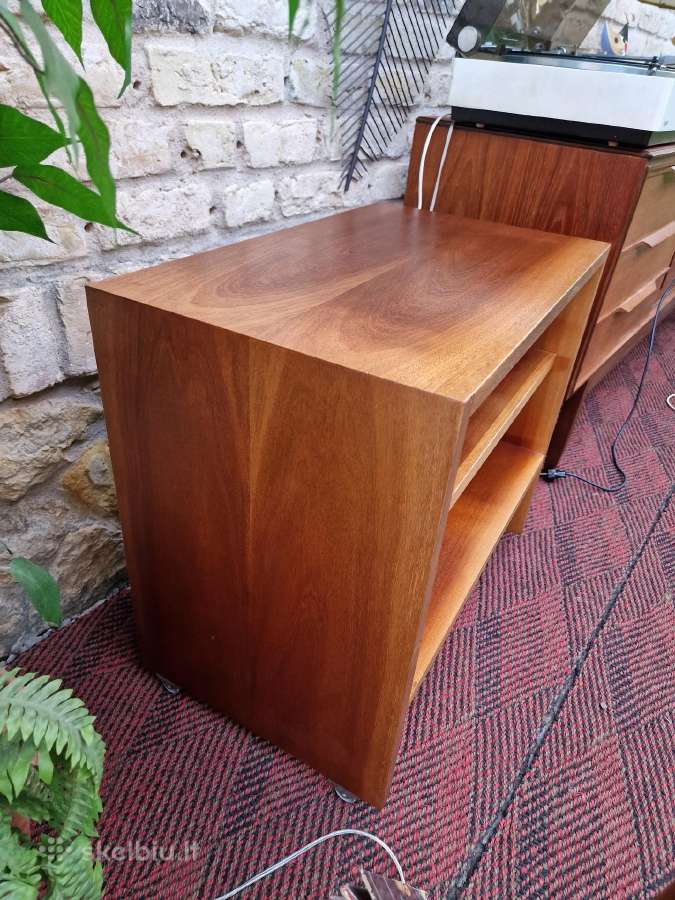 Vintažinis mid century riešuto patefono staliukas - nuotraukos Nr. 24