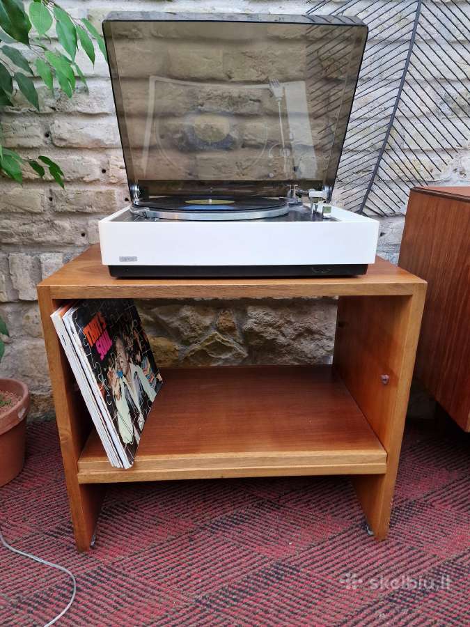 Vintažinis mid century riešuto patefono staliukas - nuotraukos Nr. 26