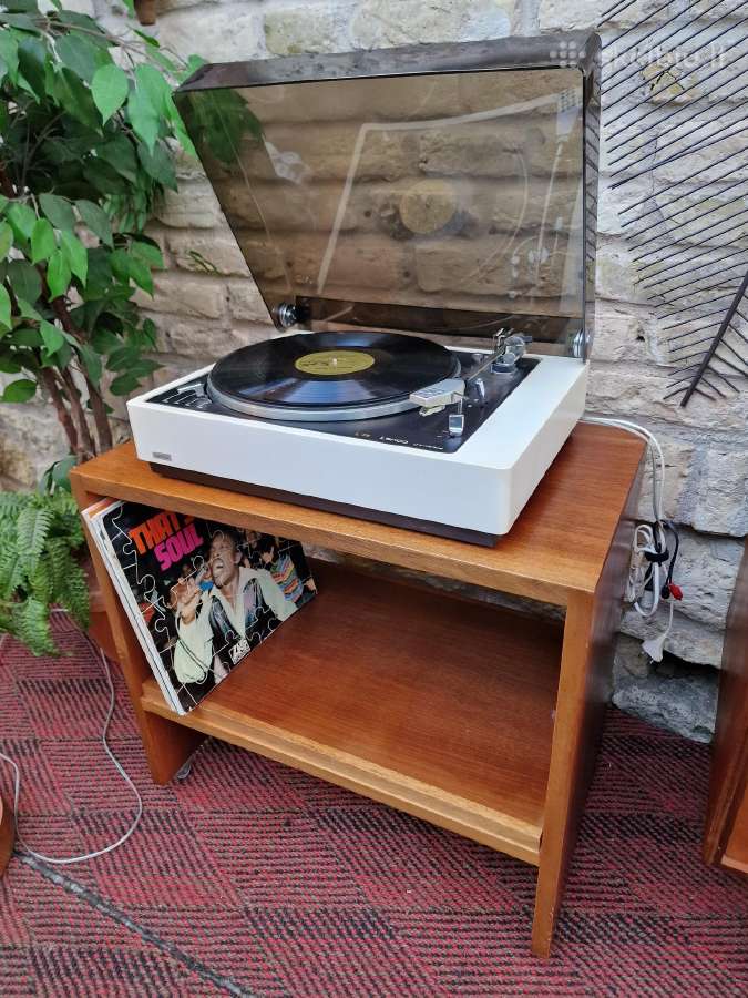 Vintažinis mid century riešuto patefono staliukas - nuotraukos Nr. 28