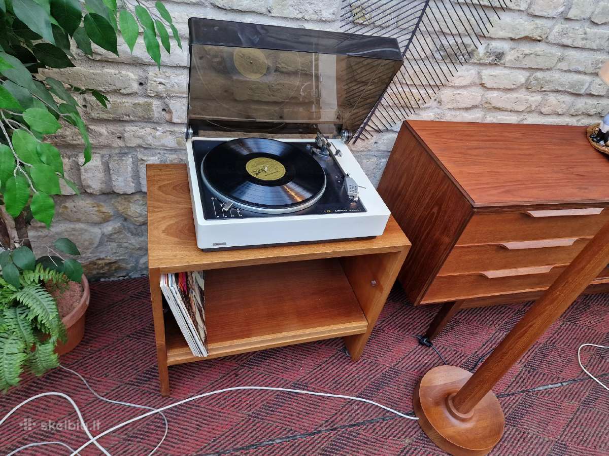 Vintažinis mid century riešuto patefono staliukas - nuotraukos Nr. 33
