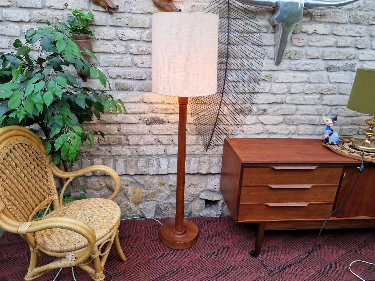 Vintažinis mid century tikmedžio toršeras - nuotraukos Nr. 15