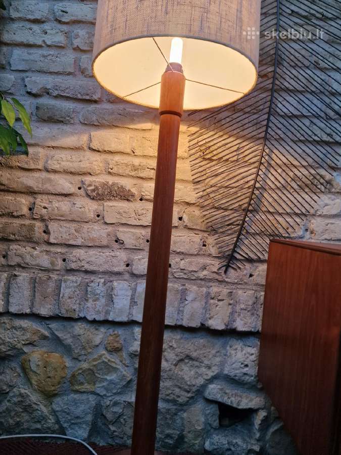 Vintažinis mid century tikmedžio toršeras - nuotraukos Nr. 27