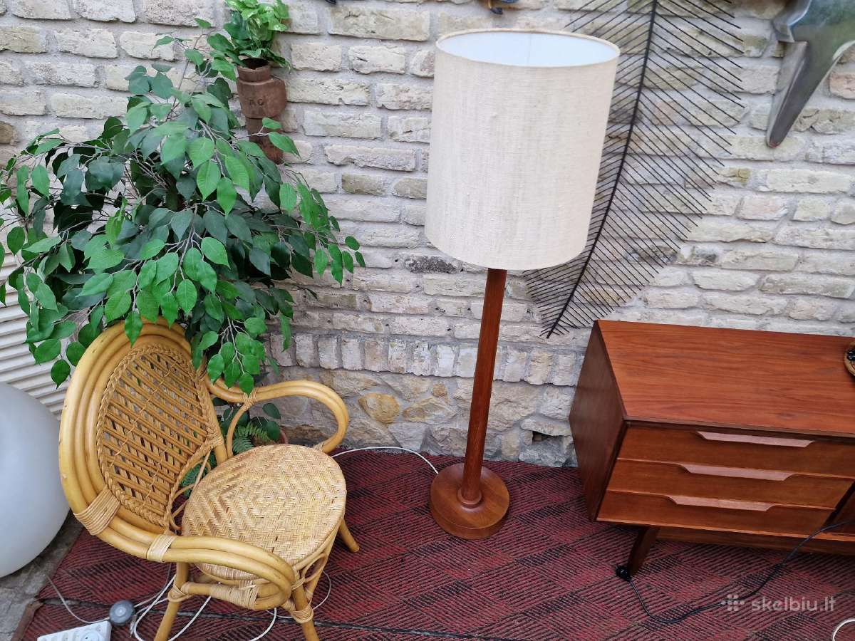 Vintažinis mid century tikmedžio toršeras - nuotraukos Nr. 34