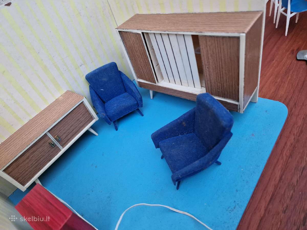 Vintažiniai mid century lėlių namo baldai - nuotraukos Nr. 2