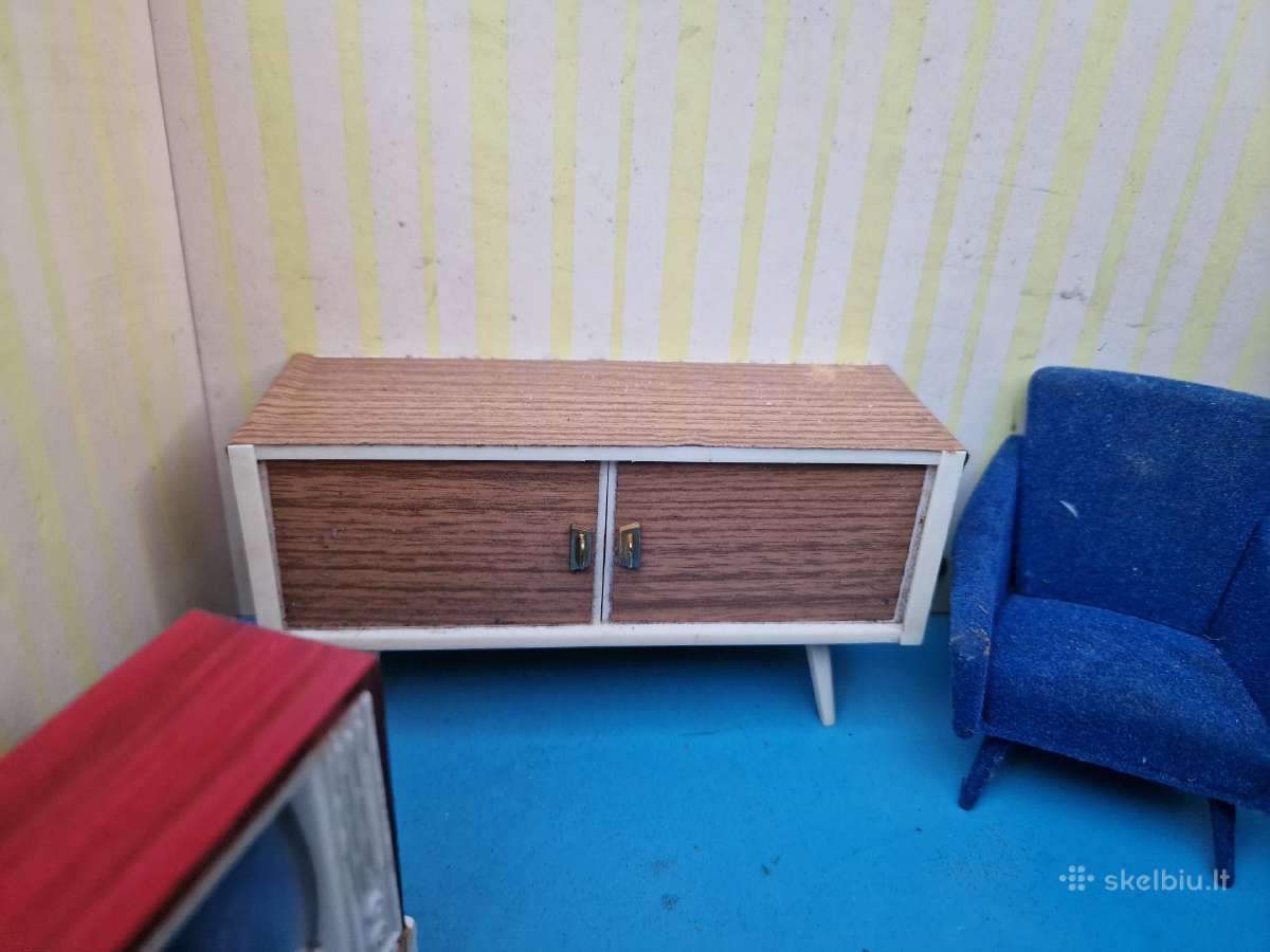 Vintažiniai mid century lėlių namo baldai - nuotraukos Nr. 3