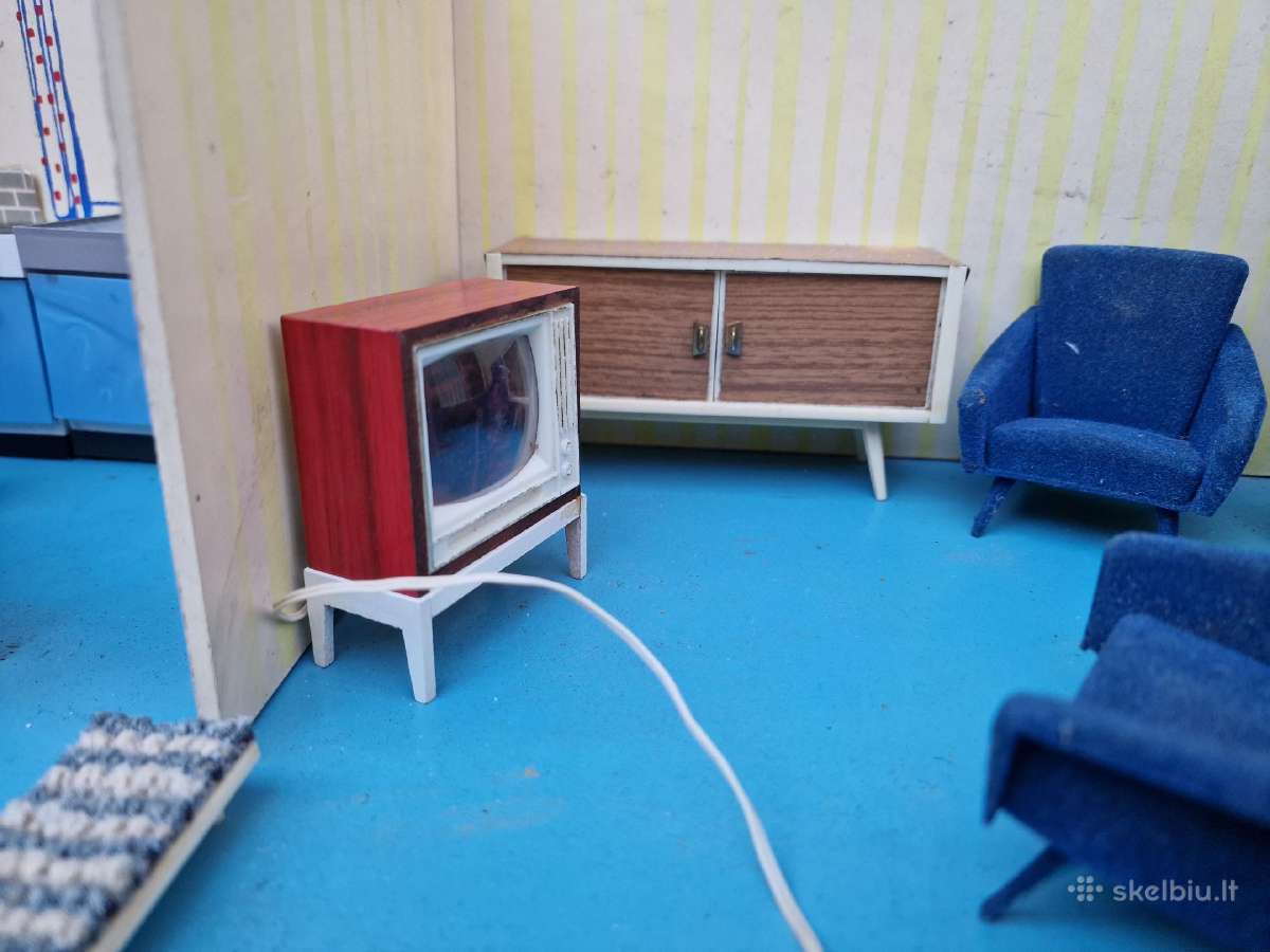 Vintažiniai mid century lėlių namo baldai - nuotraukos Nr. 5