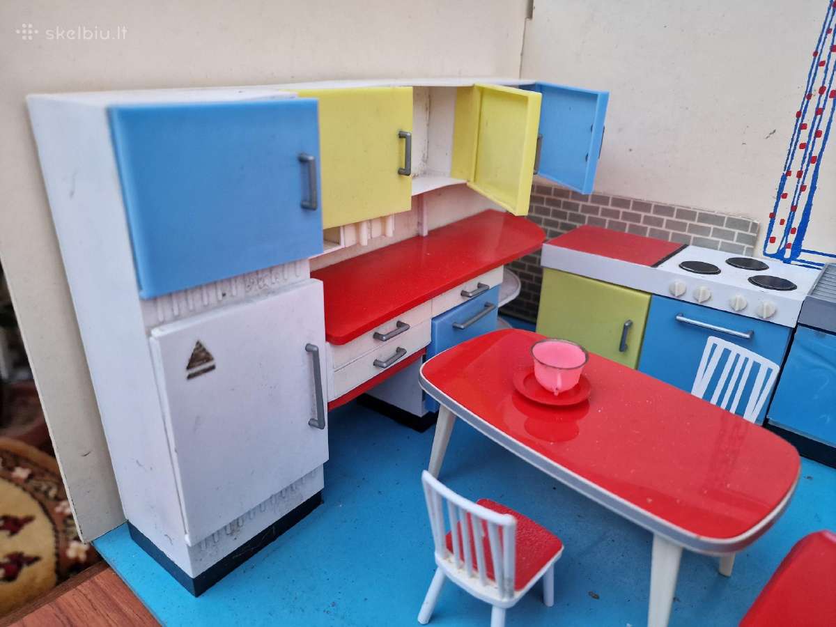 Vintažiniai mid century lėlių namo baldai - nuotraukos Nr. 7