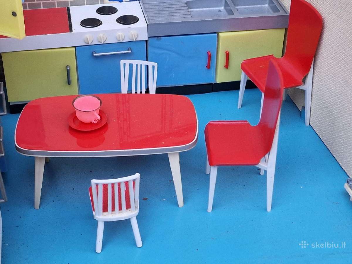 Vintažiniai mid century lėlių namo baldai - nuotraukos Nr. 10