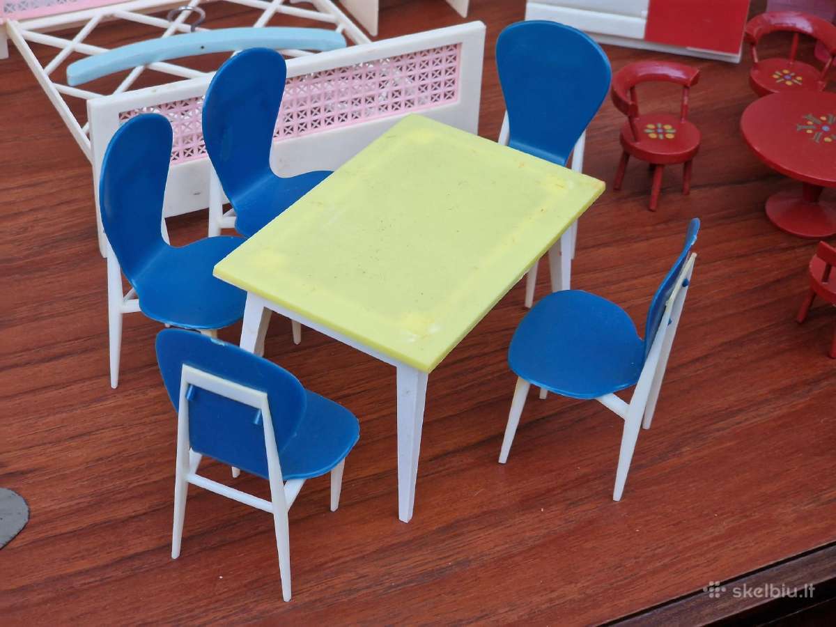 Vintažiniai mid century lėlių namo baldai - nuotraukos Nr. 13