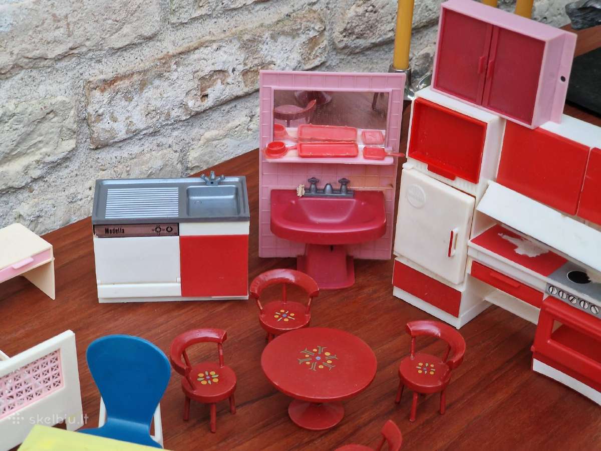 Vintažiniai mid century lėlių namo baldai - nuotraukos Nr. 14