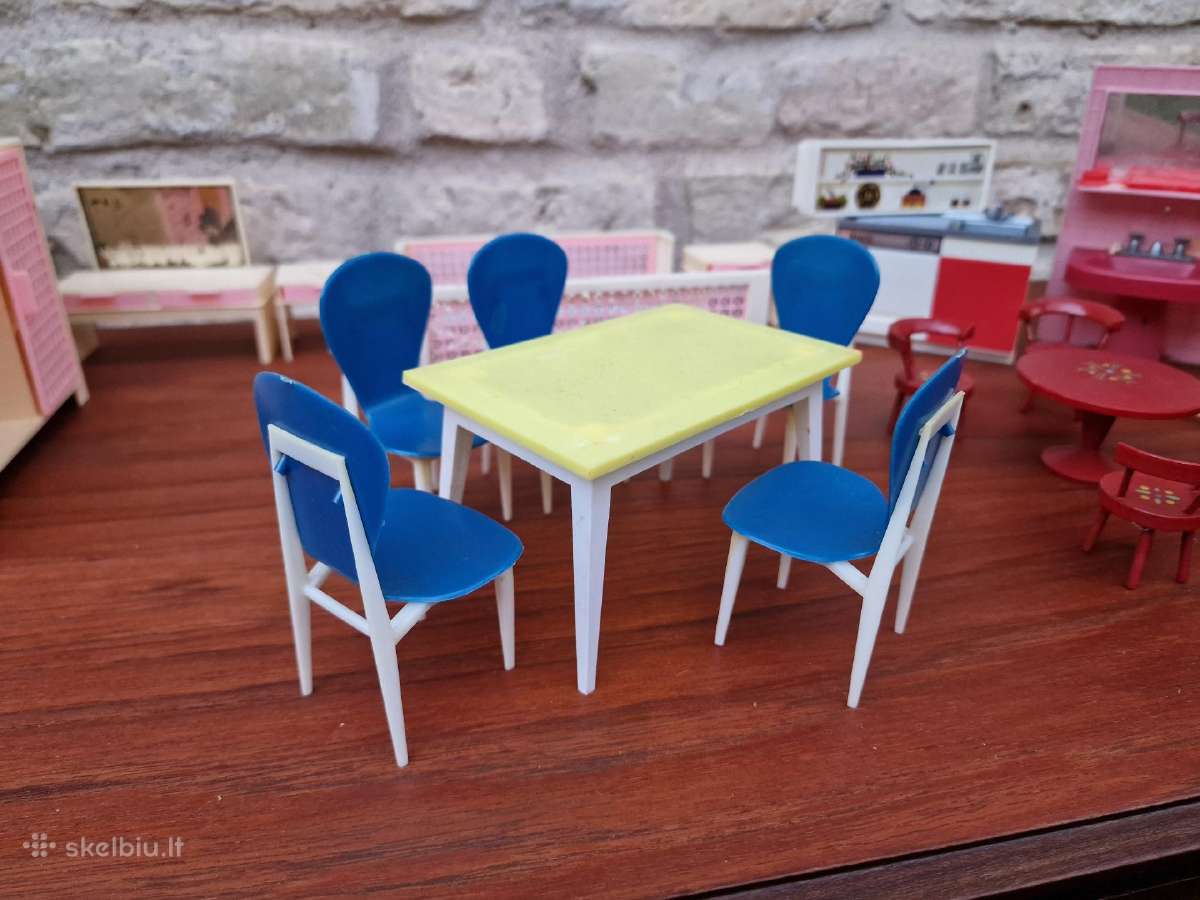 Vintažiniai mid century lėlių namo baldai - nuotraukos Nr. 18