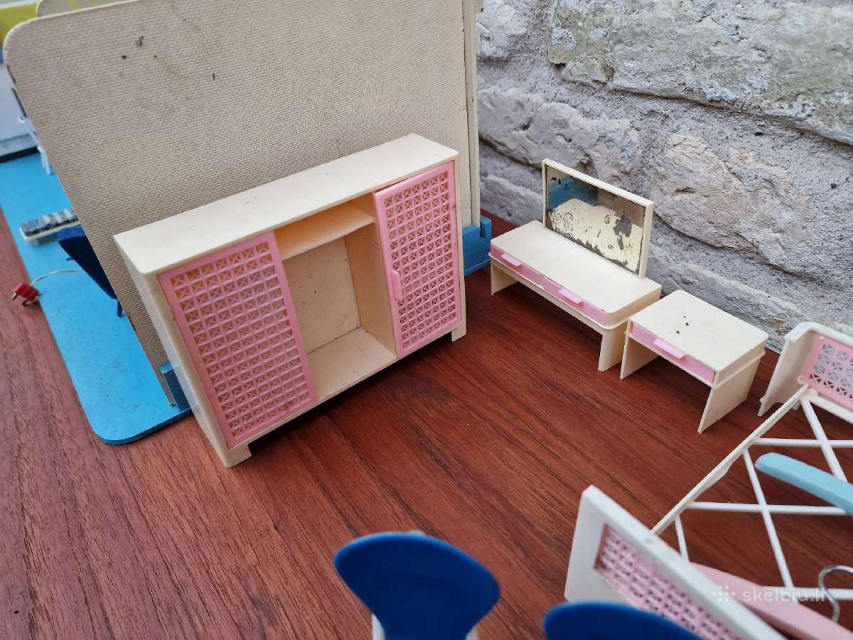 Vintažiniai mid century lėlių namo baldai - nuotraukos Nr. 19