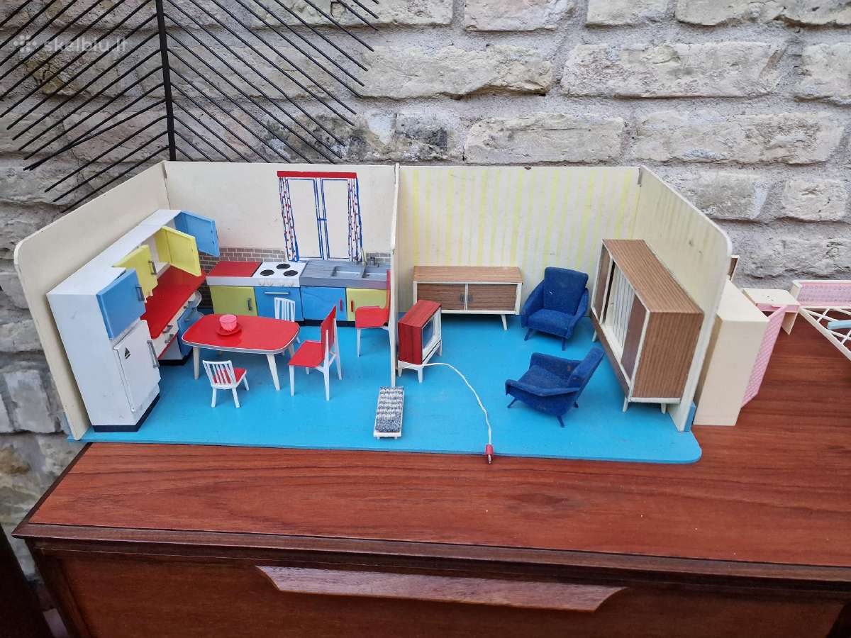 Vintažiniai mid century lėlių namo baldai - nuotraukos Nr. 20