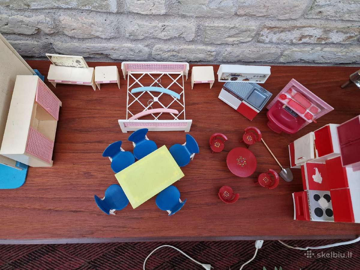 Vintažiniai mid century lėlių namo baldai - nuotraukos Nr. 23